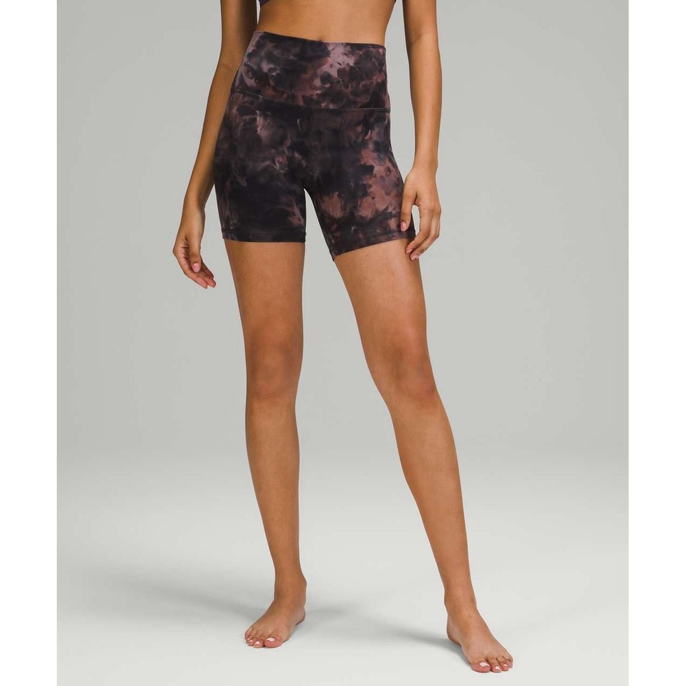 Lululemon Align Short 6" Diamond Dye Graphite Grey Pink Pastel Size 4